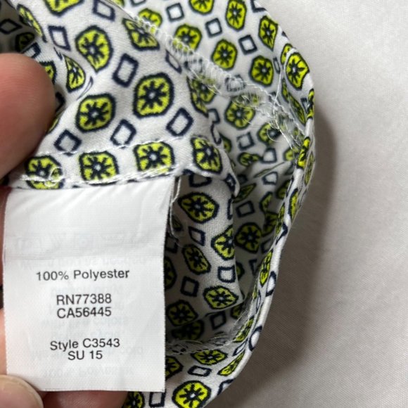 J.CREW Tank Top Ruffle Blouse Womens White Green Printed Sleeveless Size 4 - Picture 6 of 9